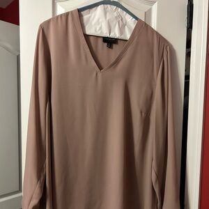 Lane Bryant Brown Long Sleeve Relaxed Blouse